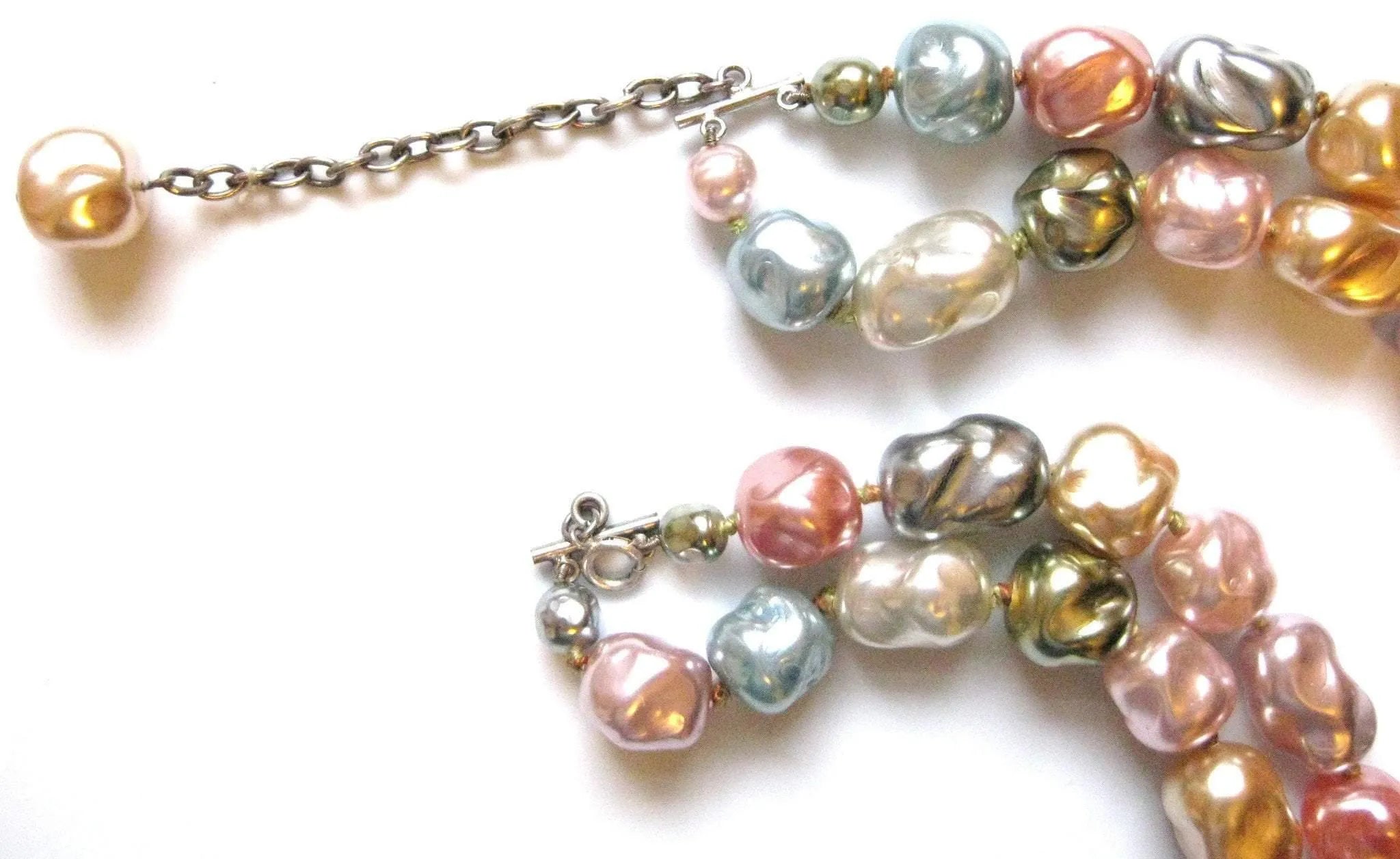 Vintage Faux Pearl Pastel Necklace, view 8