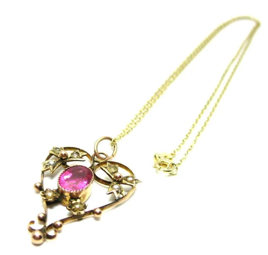 Vintage Gold Victorian Pendant Necklace, view 2