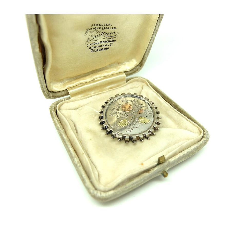 Antique Edwardian Cream Velvet Jewellery Box