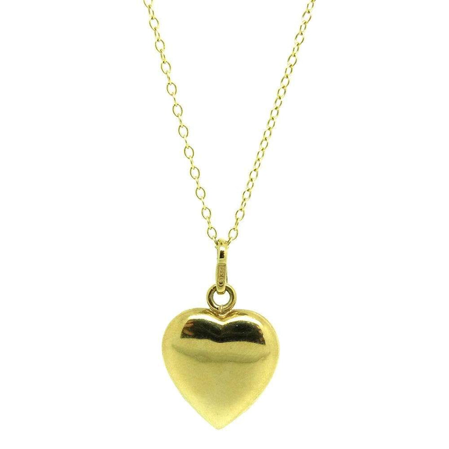 VINTAGE Necklace Vintage 8ct Yellow Gold Heart Charm Necklace