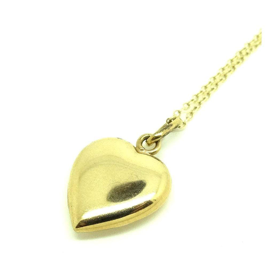 VINTAGE Necklace Vintage 8ct Yellow Gold Heart Charm Necklace