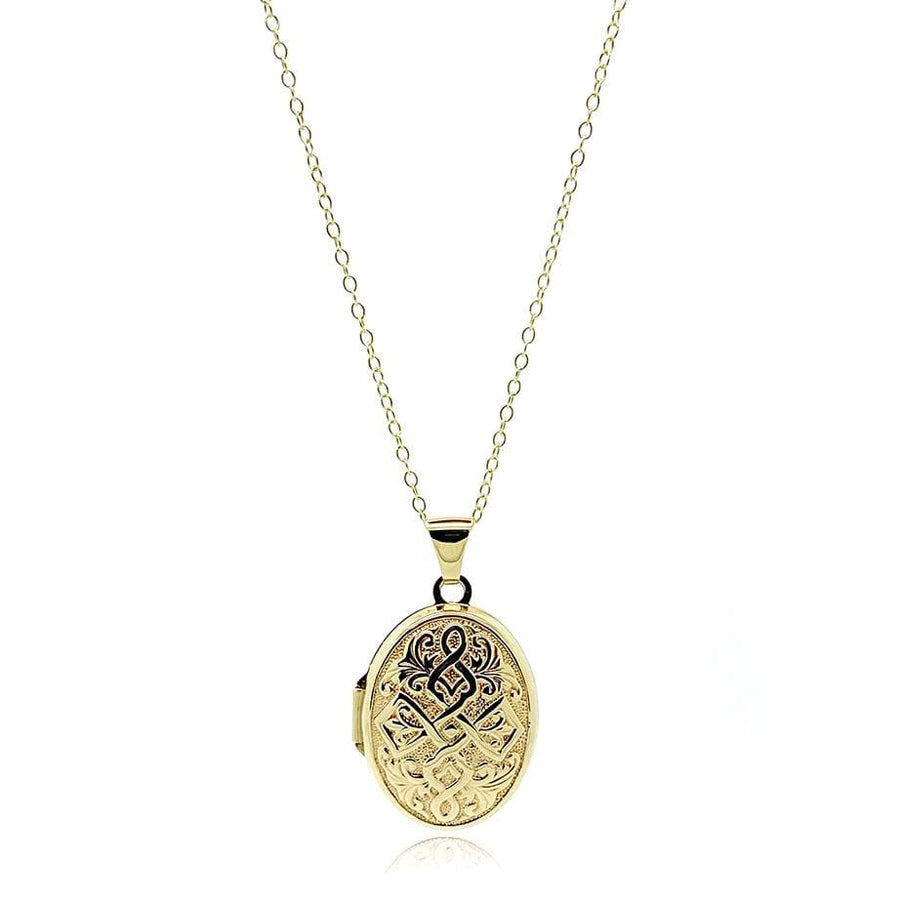 VINTAGE Necklace Vintage 9ct Gold Celtic Style Locket Necklace