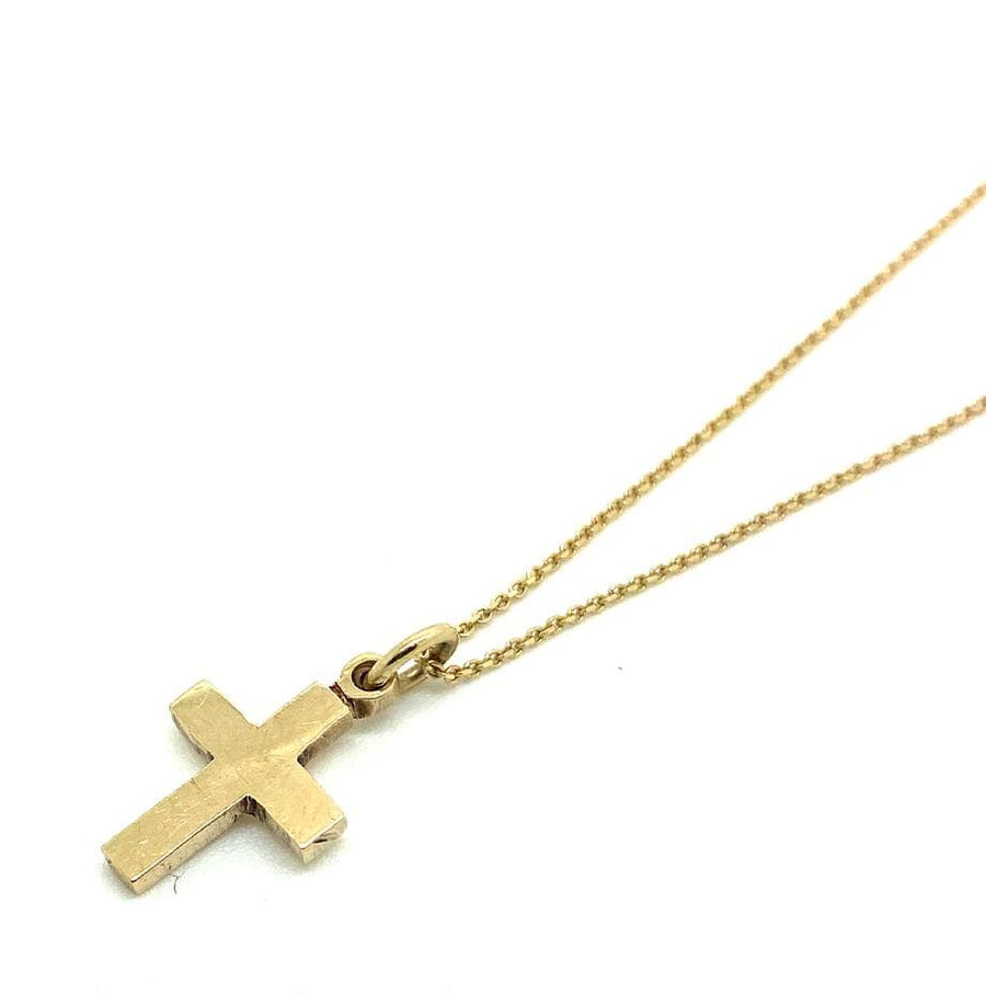 VINTAGE Necklace Vintage 9ct Gold Christian Cross Necklace