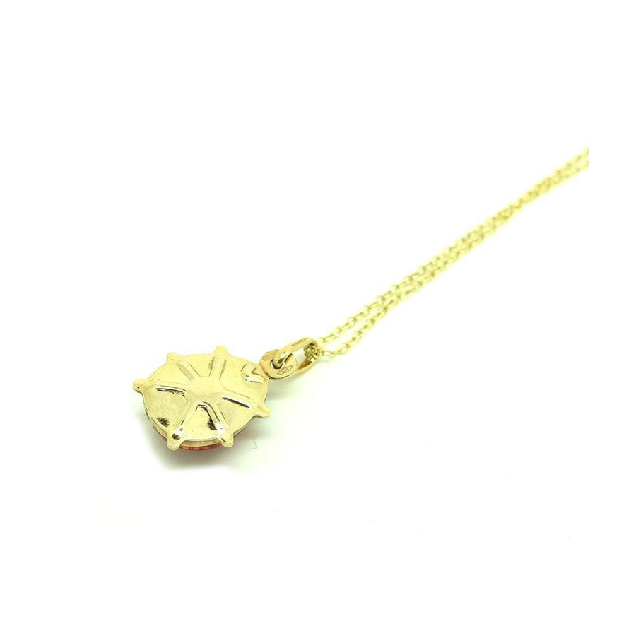 Vintage Ladybird Enamel 9ct Gold Charm Necklace