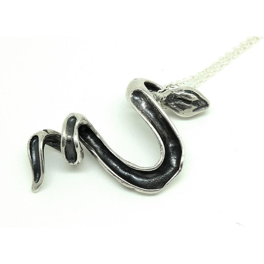 Vintage Silver Snake Necklace