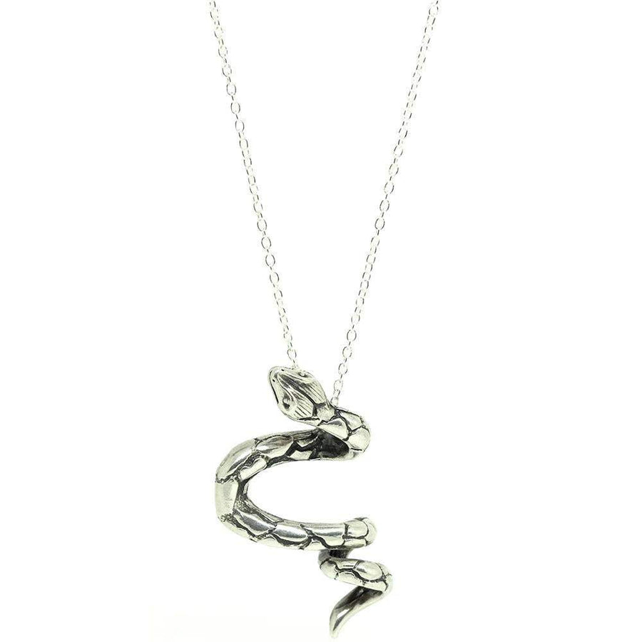 Vintage Silver Snake Necklace