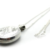 Vintage Oval Silver Locket Necklace