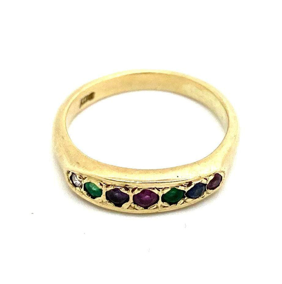 Vintage 9ct Gold Dearest Gemstone Ring