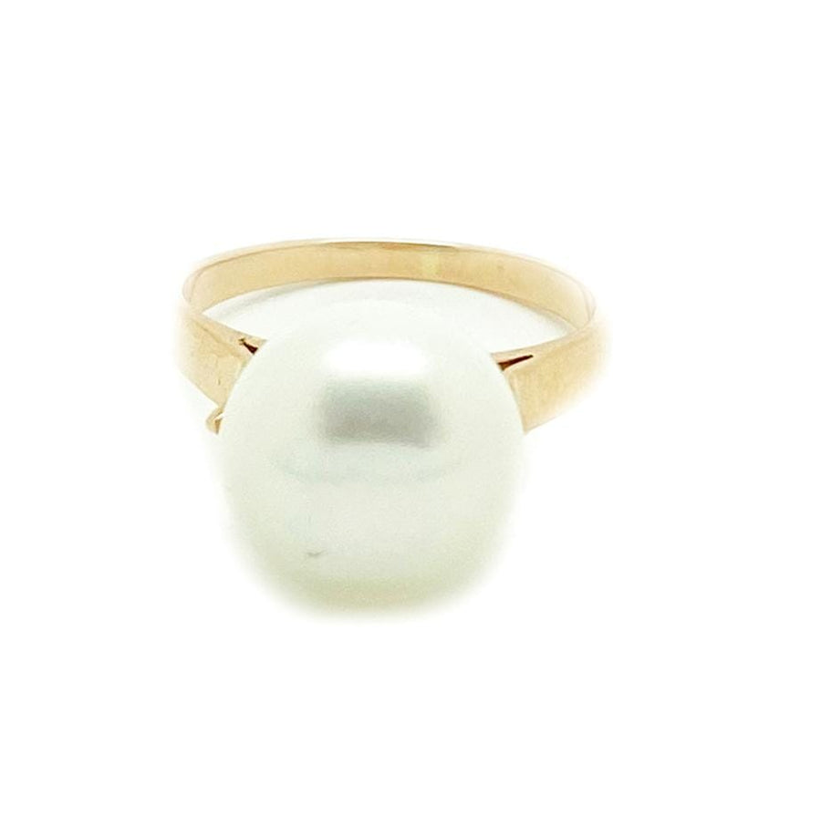 VINTAGE Ring Vintage French 18ct Gold Pearl Pinky Ring