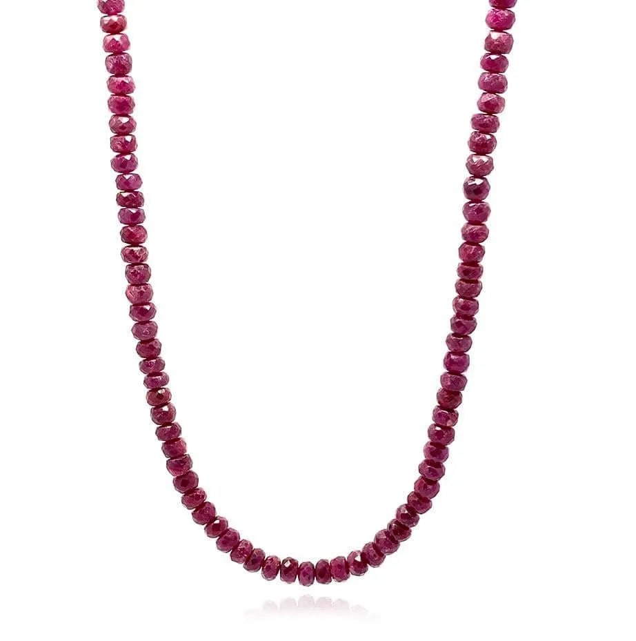 Vintage Ruby Red Beaded Necklace