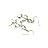 Vintage Stick Men Silver Drop Earrings