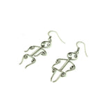 Vintage Stick Men Silver Drop Earrings
